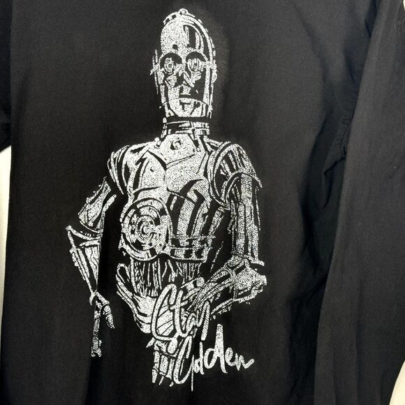 Star Wars C-3PO Womens Black Medium Stay Golden Long sleeve Shirt Crew Neck - Picture 3 of 5